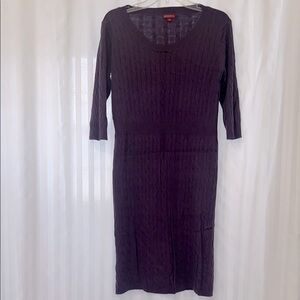Purple Knit Dress w/ 3/4 Sleeves